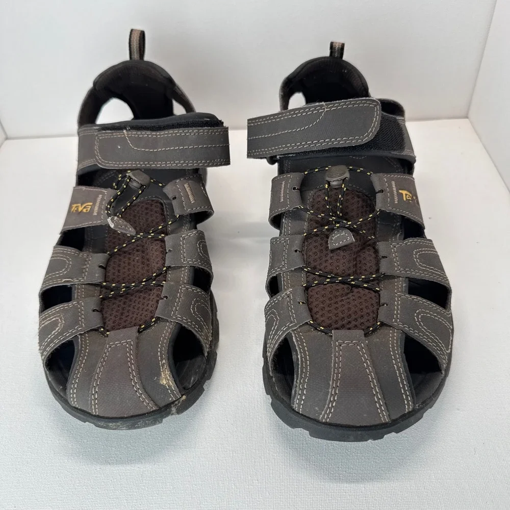 Teva Mens Brown Tanza Closed Toe Hiking Sport Water Sandals 1001116 Size 11